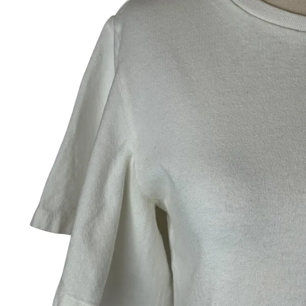 Citizens of Humanity Shirt Women XS White Cotton Flutter Sleeve Crew Neck Tee‎ - Image 6