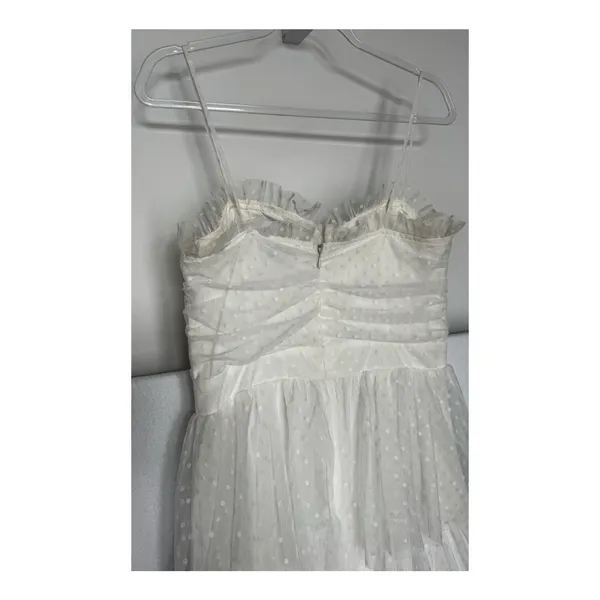 Lulus 2010s Ivory Swiss Dot Mesh Bustier Tiered Dress Medium - Image 11