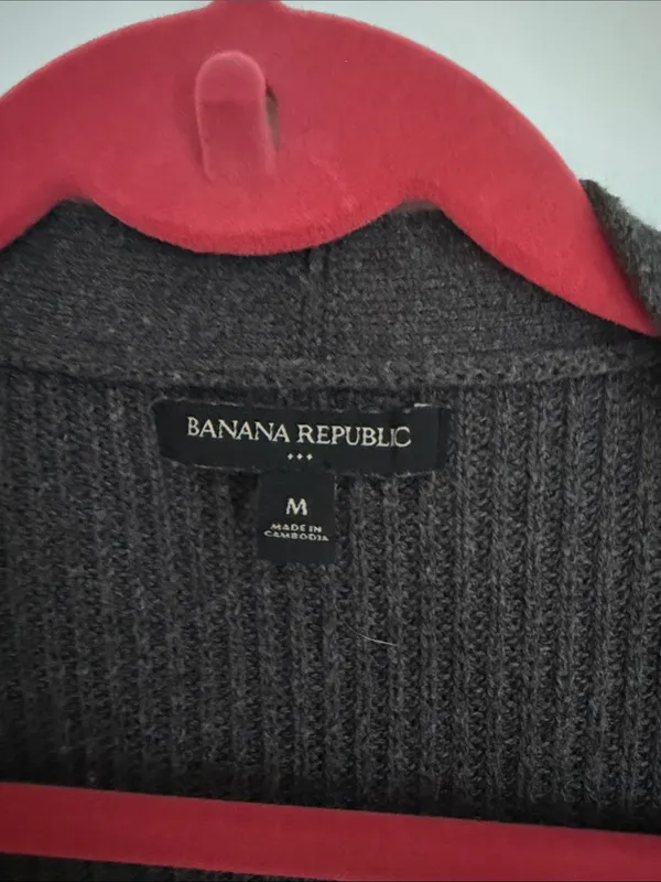 Banana Republic Dark Charcoal Open-Front Knit Cardigan - Image 2