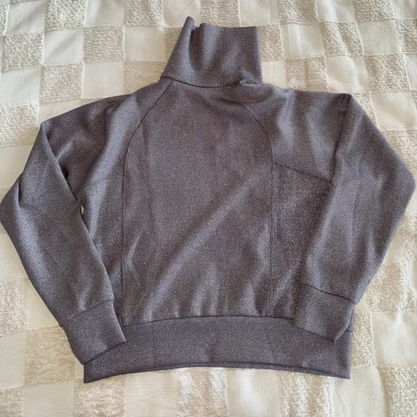 Spanx‎ AirEssentials Shine Half Zip Smoke Silver Womens Size Medium NWOT - Image 4