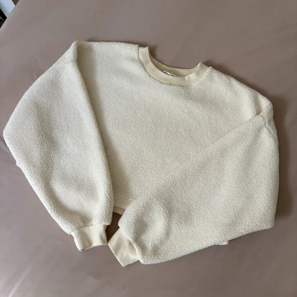 Aritzia Sunday Best Sherpa Cropped Sweatshirt - S - Image 2