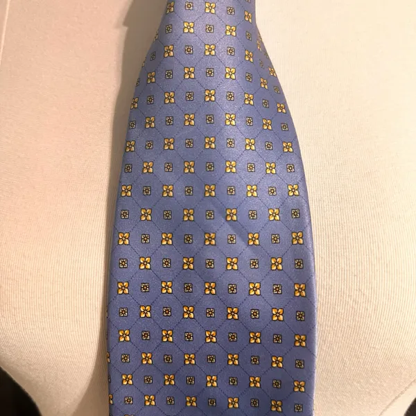Beaufort Rack Men's Tie Blue Multicolor Silk Italy Geometric Print - Image 3