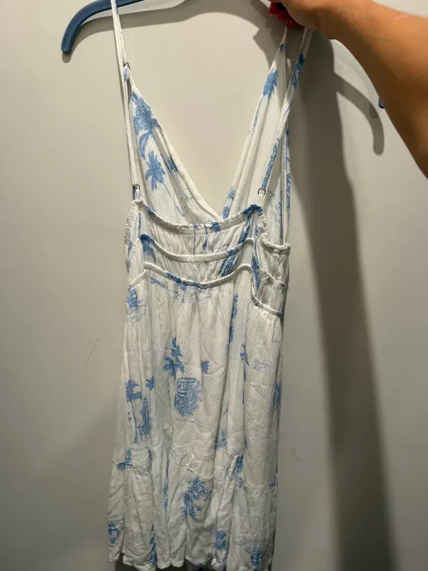 Ocean Drive white and blue V-neck beach dress - Image 2