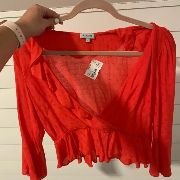 Free People Planet Blue Life Rosalita Blouse - Image 3