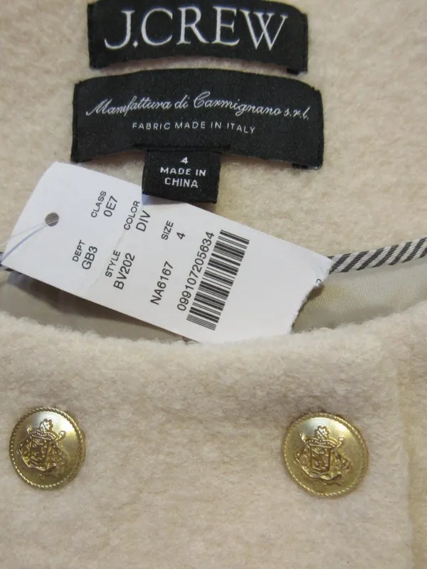 NWT J.Crew Double-breasted Lady Jacket in Dusty Ivory Italian Boiled Wool 4 - Image 5