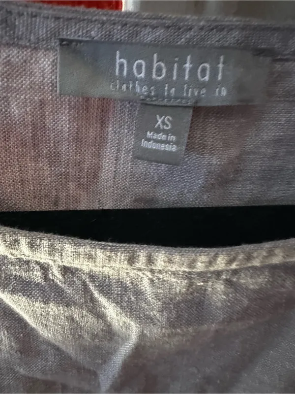 Habitat Clothes to Live In Gray Linen Blend Tank Top Sleeveless Shirt Size XS - Image 4