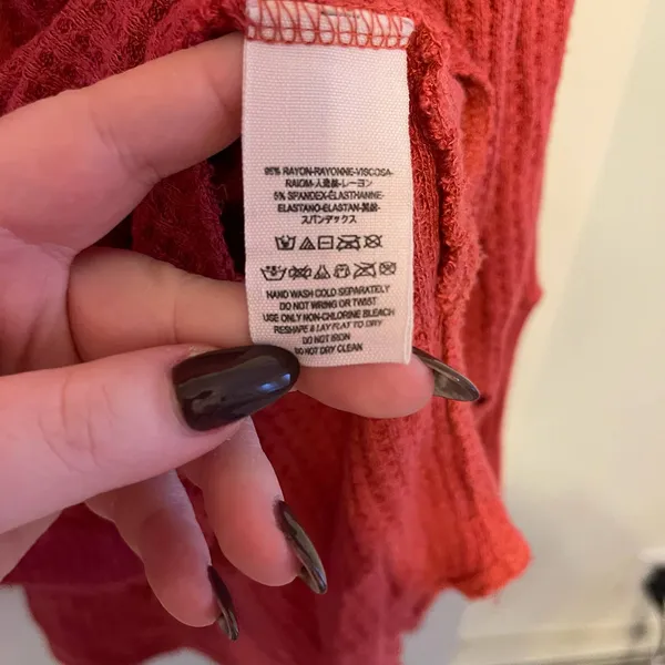 We the Free Free People Drippy Thermal Kristina Thermal Cayenne Size Small - Image 5