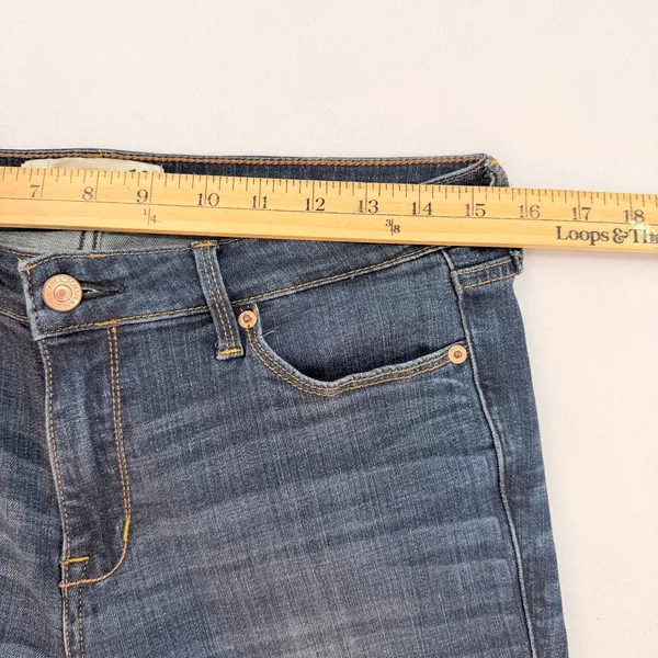 Abercrombie & Fitch Skinny Flare Jeans Mid Rise Dark Wash Stretch Denim Size 10R - Image 5