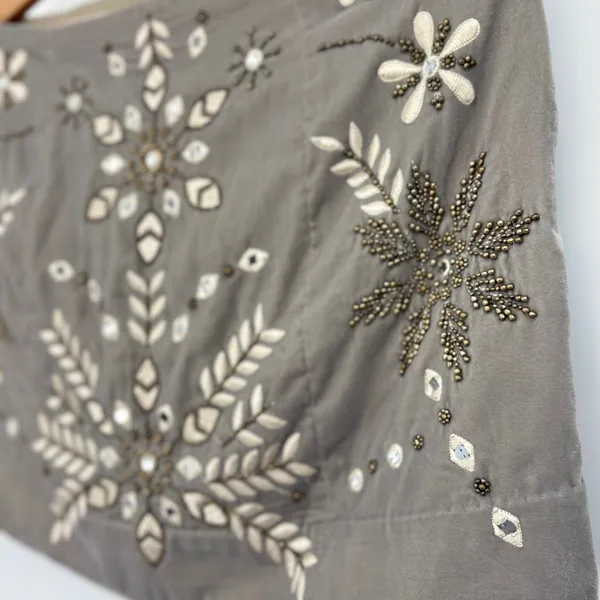 Free People Women Bright Lights Velvet Beaded Mini‎ Skirt 12 Boho Festival Lined - Image 4