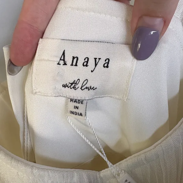 Anaya Maternity Maxi Dress Cream Babydoll Tulle Gauzy Summer Ethereal Size 4 - Image 8