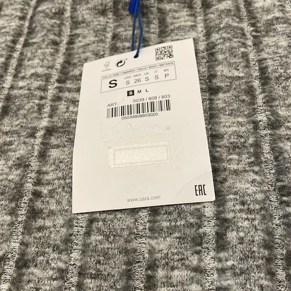 Zara Gray Striped Very Soft Tee Shirt - Image 4
