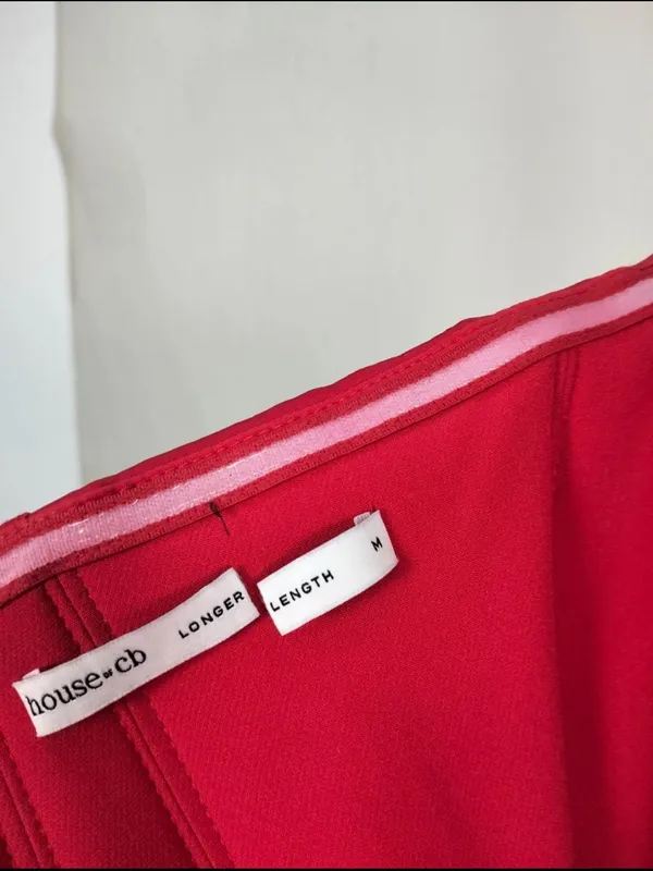 House of CB Laila Red Satin Strapless Hourglass Cocktail Mini dress Size M long - Image 11