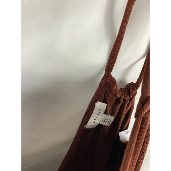 NWT Topshop Cutout Strappy Wide Leg Jumpsuit Brown Size Large - Image 5