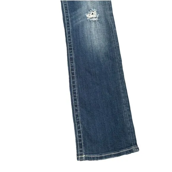 Miss Me Womens Straight‎ Leg Embellished Rhinestone Denim Distressed Jeans Sz 29 - Image 5