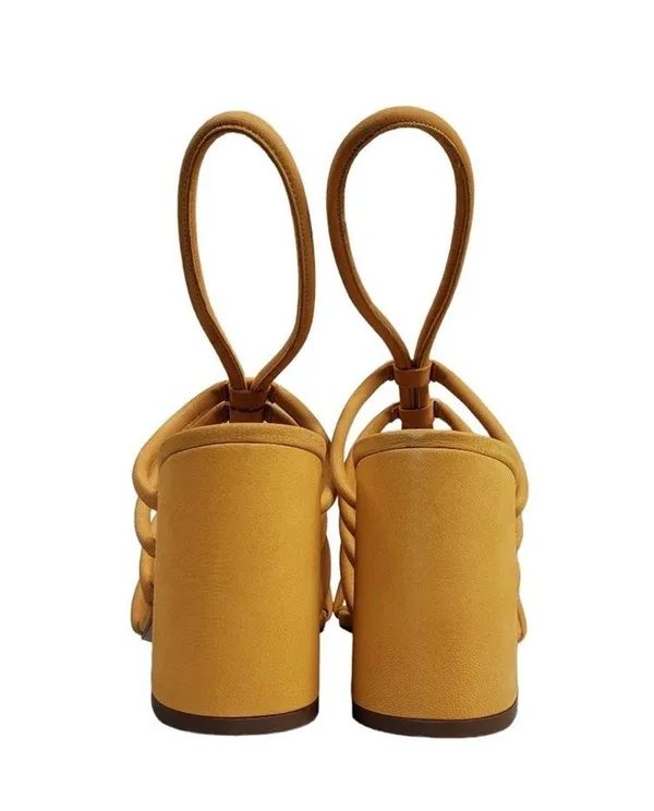 Free People Womens 7.5 Colette Leather Sandal in Hot Orange NEW - Image 6