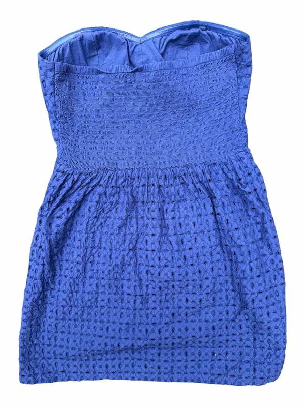 American Eagle Outfitters Strapless Eyelet Dress - Royal Blue - Image 2