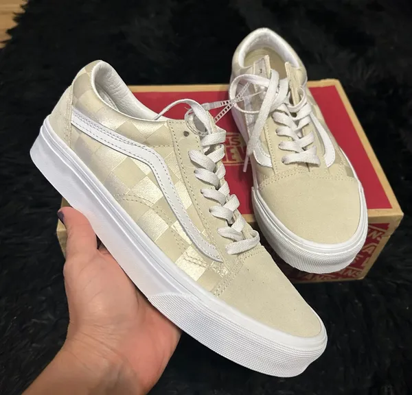 VANS old skool checkerboard lace up shoes sneakers new - Image 7