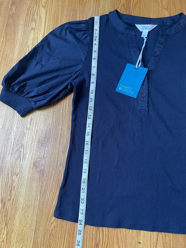Market & spruce media poplin knit Henley top - Image 9