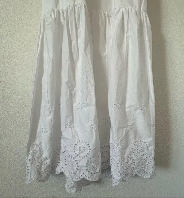 eyelet halter maxi summer dress sz large - Image 3