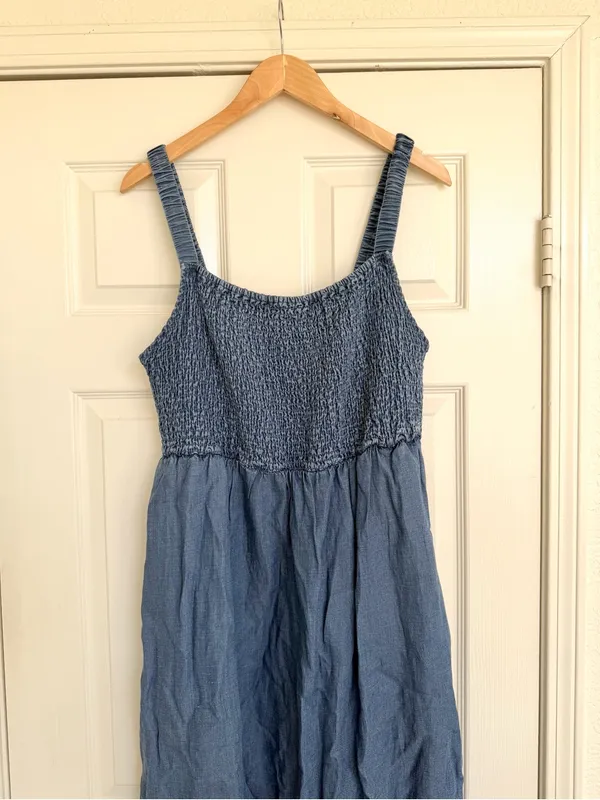 Marine Layer Selene Blue Maxi Dress Sleeveless XL - Image 4