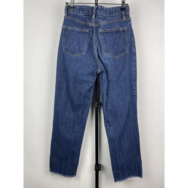 John Galt Medium Blue Wash Button Fly Straight Leg Raw Hem Jeans Size S‎ - Image 3