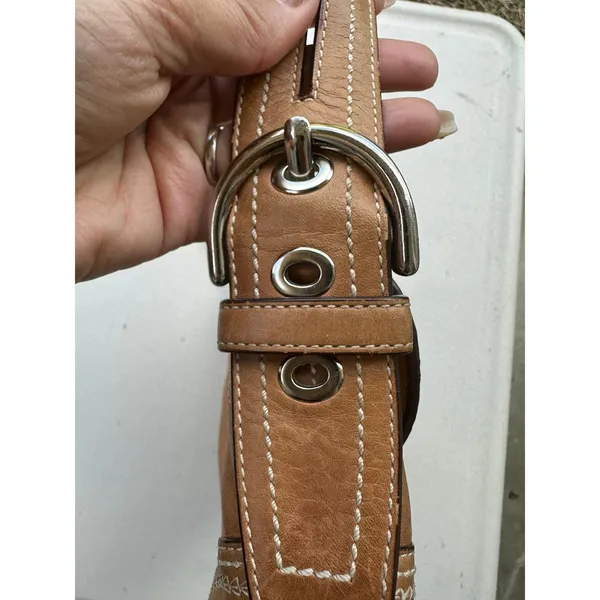 VTG Y2K Coach 10578 British Tan Soho Buckle Flap Cowhide Leather Shoulder Bag - Image 3