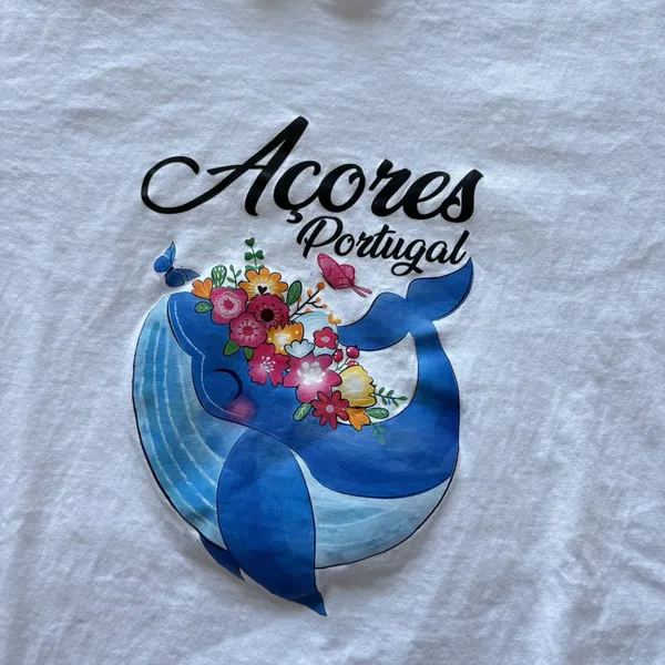Womens Size Medium Short Sleeve T-Shirt Tee‎ White Acores Portugal 100% Cotton - Image 2