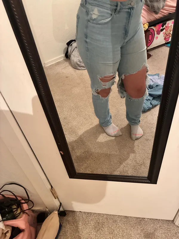 american eagle straight leg super stretch mom jeans - Image 5