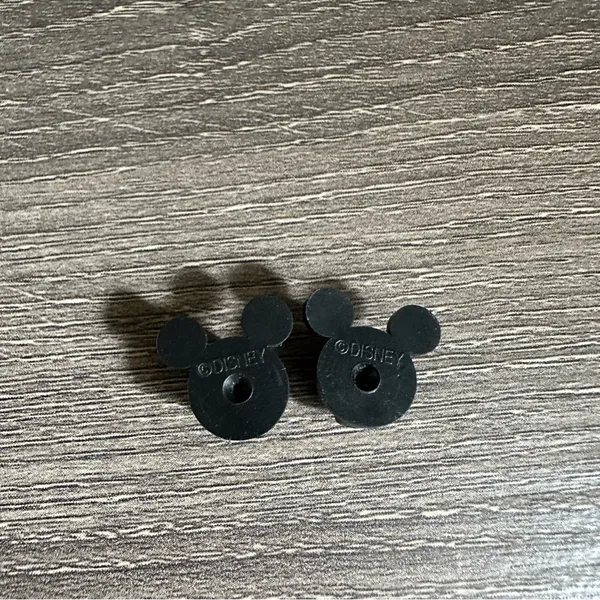 Disney Small Pin Backs Black Mickey Mouse Heads Set 2 Rubber - Image 2