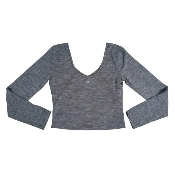 Lululemon Align Long Sleeve Shirt Size 8 Heathered Gray Athletic Yoga Workout - Image 3