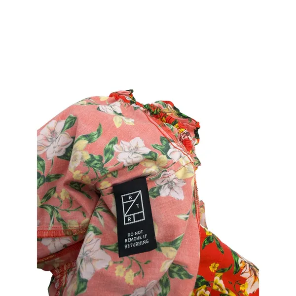 Marissa Webb Amaya Floral Ruffle Peplum Top Puff Sleeve Red Size 6‎ - Image 10