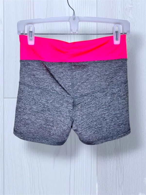 PRESTIGE Active Go-Dry Compression Shorts Heather Gray Pink Waistband Medium - Image 4