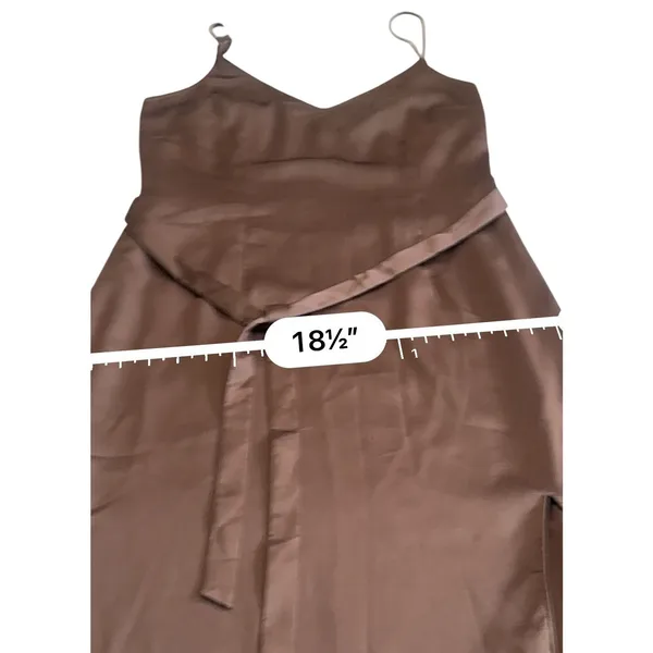 Abercrombie Fitch Satin Slip v neck Midi Dress Womens M Brown Strappy Sleeveless - Image 15