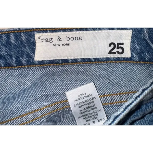 Rag & Bone Rosa Mid Rise Boyfriend Jeans Women's 25 Button fly Destroyed Luxury - Image 8