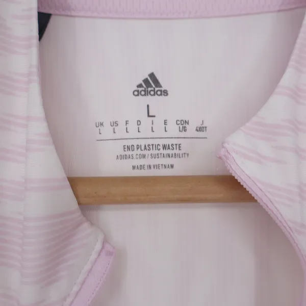 Adidas Pullover Womens L Quarter Zip Pink White Zebra Print Golf Excellent - Image 3