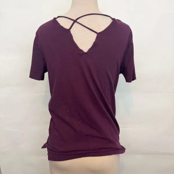 Victoria’s Secret PINK strappy maroon tshirt small - Image 2