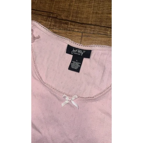 Princess Polly Coquette Pointelle lace dainty pink bow detail top - Image 3