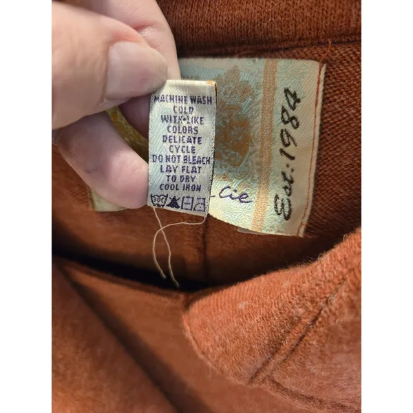 American Rag Women's L Double-Breasted Peplum Sweater Jacket Rust Orange - Image 10