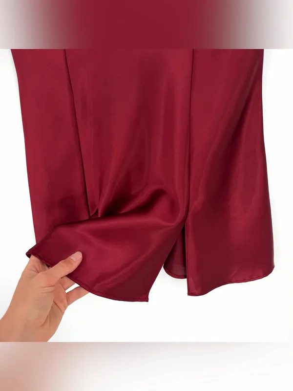 VICTORIA'S SECRET Satin Nighty Red Lace Trim S - Image 3