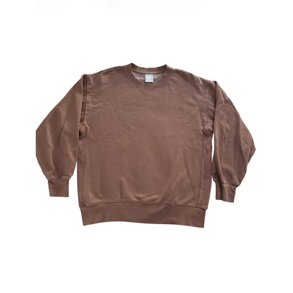 Aritzia TNA Cozy Fleece Boyfriend‎ Crew Neck Long Sleeve Sweatshirt Size Small - Image 2