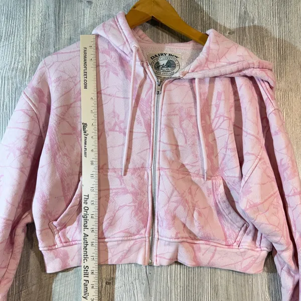 Dairy Boy Full Zip Hoodie Sweatshirt Bubblegum Pink Camo Lounge Viral Size S - Image 8