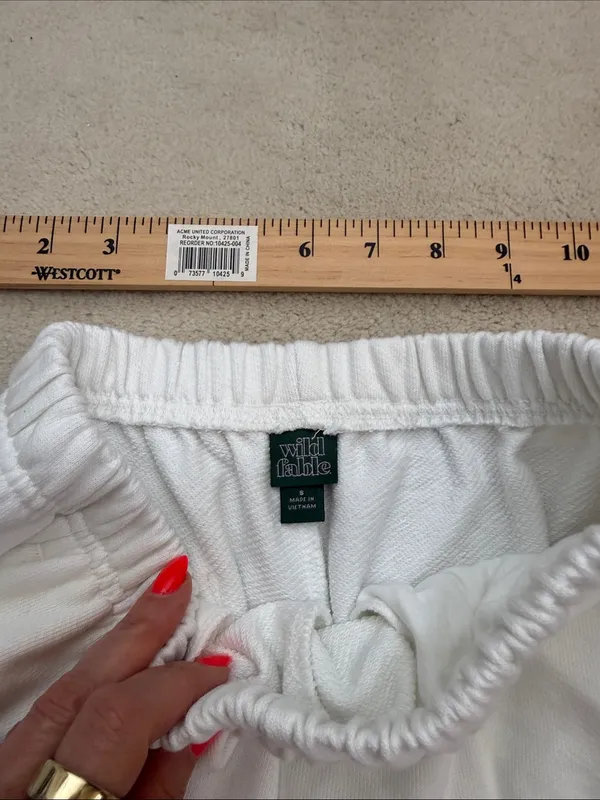 Wild Fable Mid-rise Fleece White Pull On Lounge Shorts Size Small - Image 5