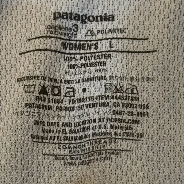Womens‎ Patagonia Capilene 3 Midweight 1/4 Zip Pullover size Large grey stripe - Image 6