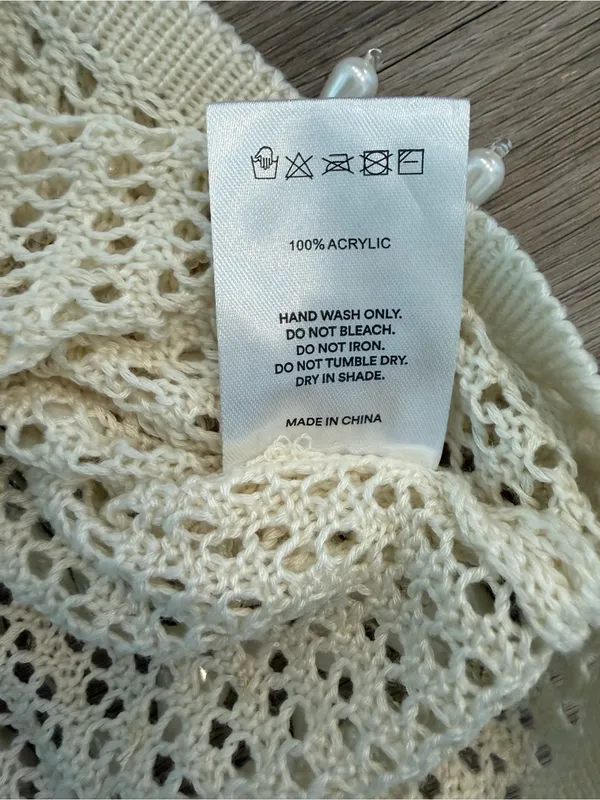NWT Peppermayo Carpe Diem Crochet Mini Dress in Ivory, Size S/M - Image 5