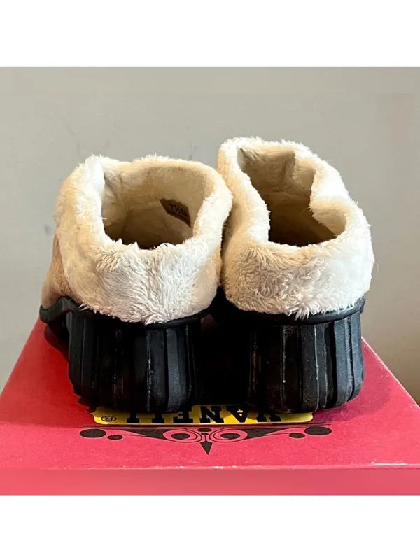 Vaneli Tan ‘Bryan’ Sherpa Wedge Mules, Size 7.5 - Image 4