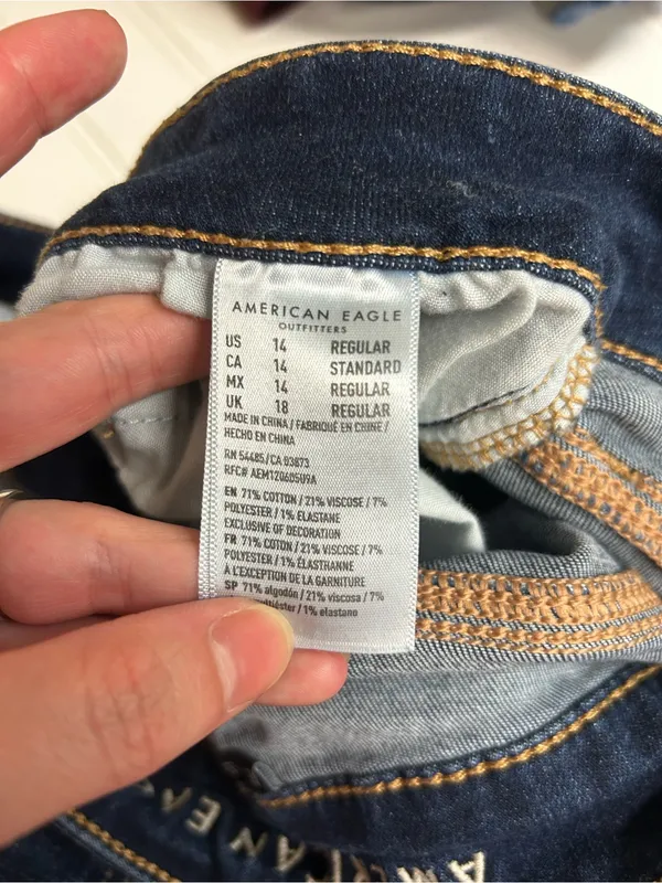American Eagle Dark Wash Next Level Stretch Jeggings Size 14 - Image 9