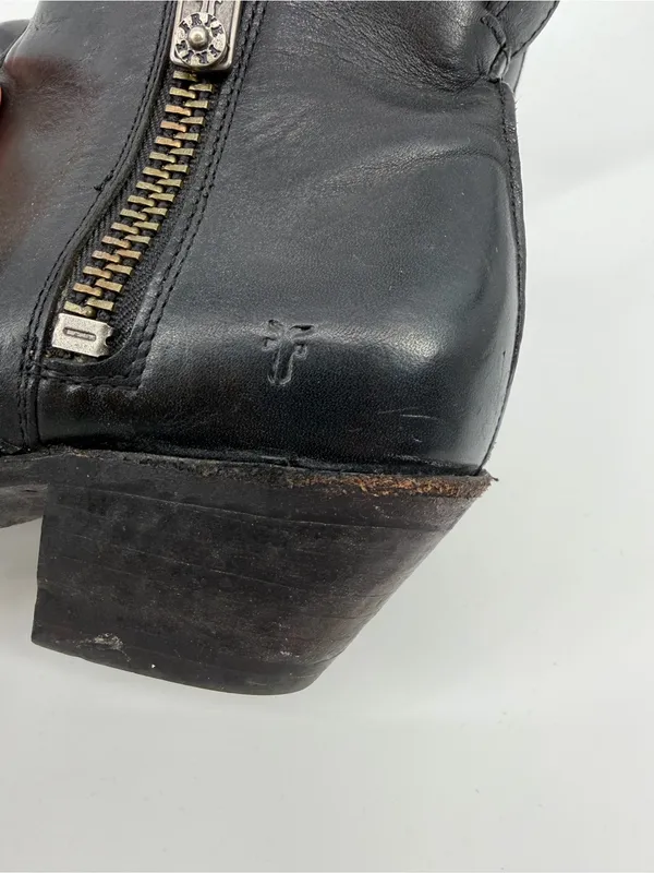FRYE Sacha Moto Short Bootie Double Zip Black Size 6 - Image 5