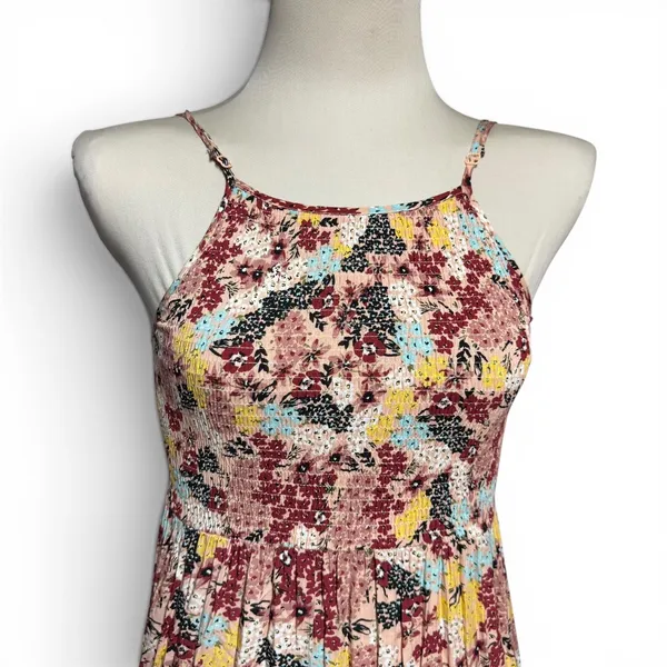 Abel the Label Sleeveless Maxi Dress Pink Blue Yellow Floral XS - Image 2
