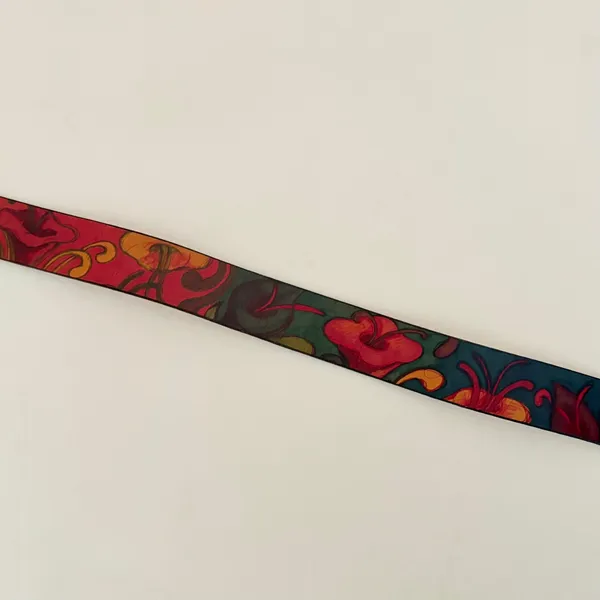 Unisex JON WYE Leather Floral Belt Western Retro Made in USA Men‎ Women 46.5" - Image 7