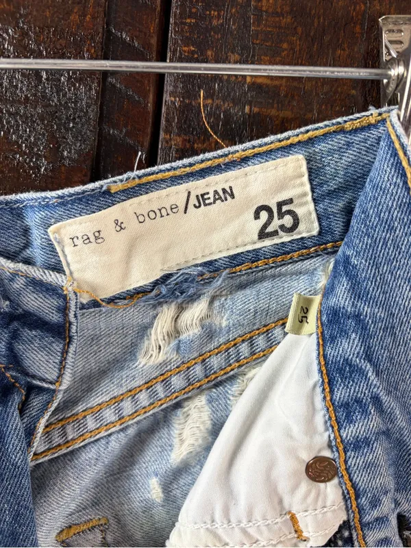 Rag & Bone Distressed Denim Shorts - High-Rise, Hi-low - Image 6